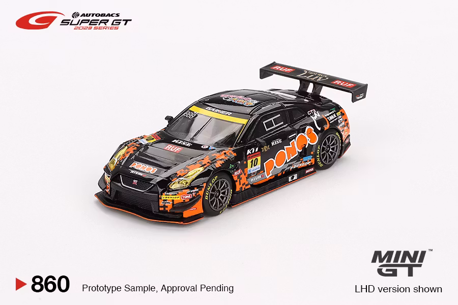 Skala 1/64 Nissan GT-R NISMO GT3 #10 "PONOS GAINER GT-R" 2023 SUPER GT SERIES fr MINI GT (860)