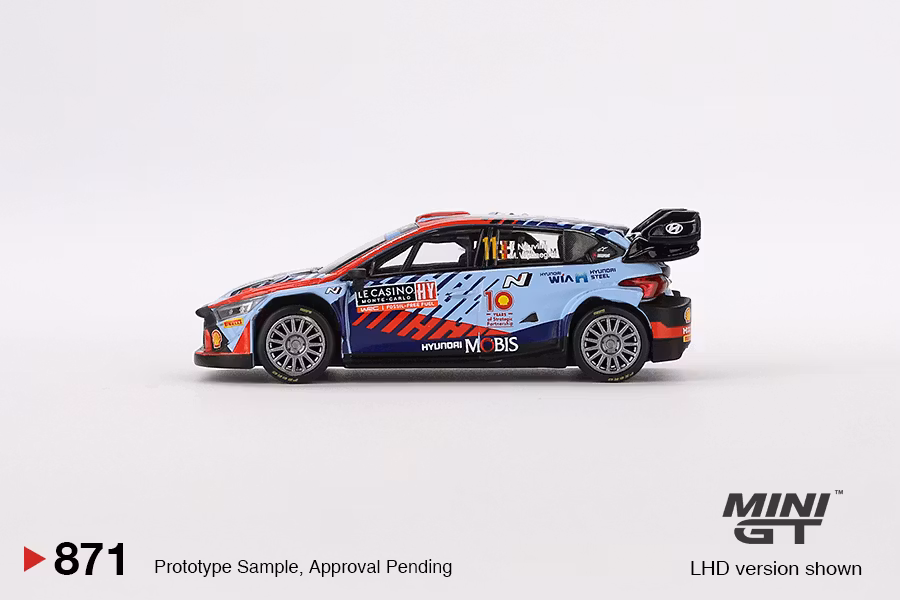 Skala 1/64 Hyundai i20 N Rally1 Hybrid #11 2024 Rallye Monte-Carlo Winner fr MINI GT (GT871)