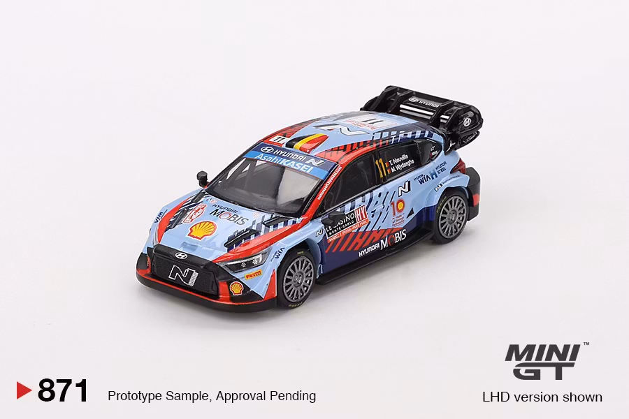 Skala 1/64 Hyundai i20 N Rally1 Hybrid #11 2024 Rallye Monte-Carlo Winner fr MINI GT (GT871)