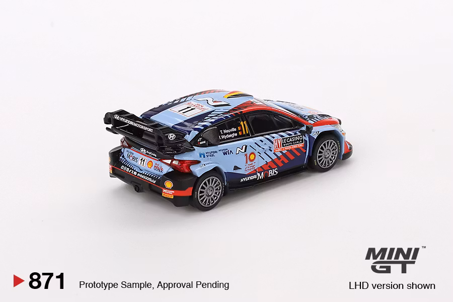 Skala 1/64 Hyundai i20 N Rally1 Hybrid #11 2024 Rallye Monte-Carlo Winner fr MINI GT (GT871)