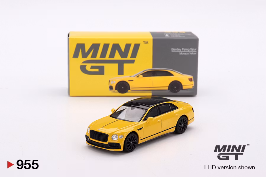 Skala 1/64 Bentley Flying Spur Monaco Yellow fr MINI GT (955)