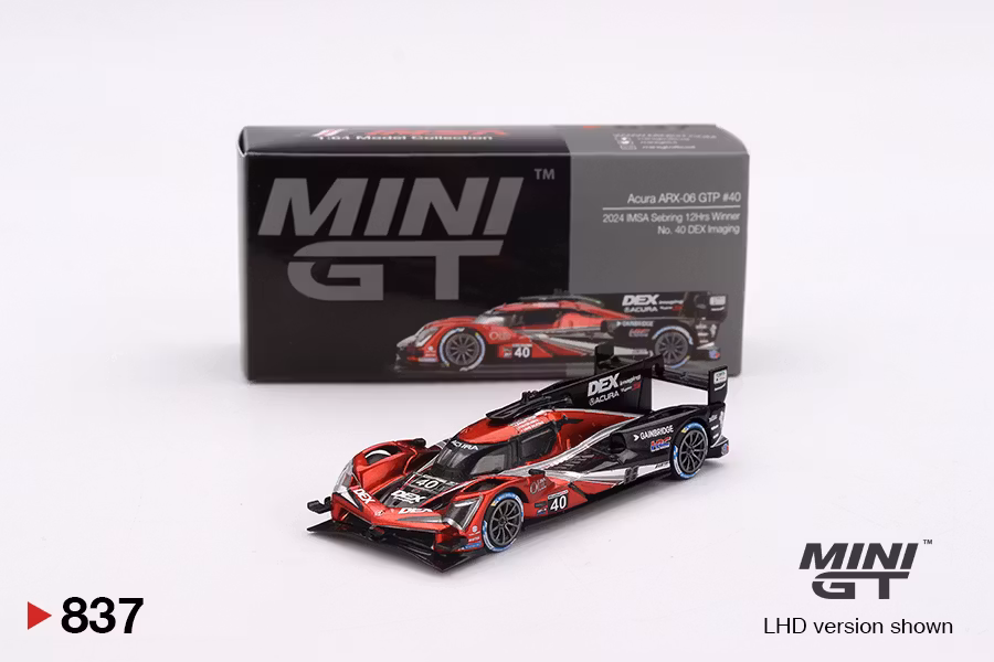 Skala 1/64 Acura ARX-06 GTP #40 Wayne Taylor Racing with Andretti 2024 IMSA Sebring 12Hrs Winner fr MINI GT (837)