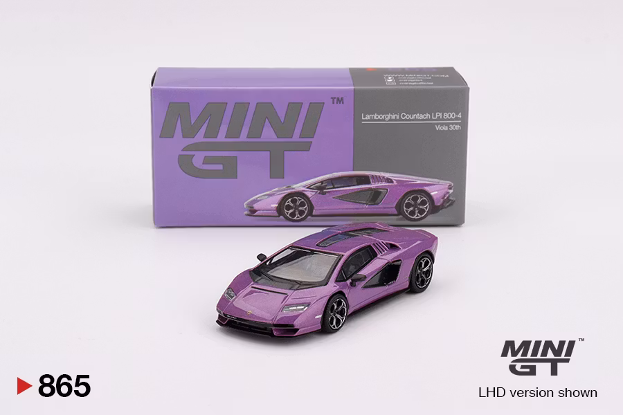 Skala 1/64 Lamborghini Countach LPI 800-4 Viola 30th fr MINI GT (865)