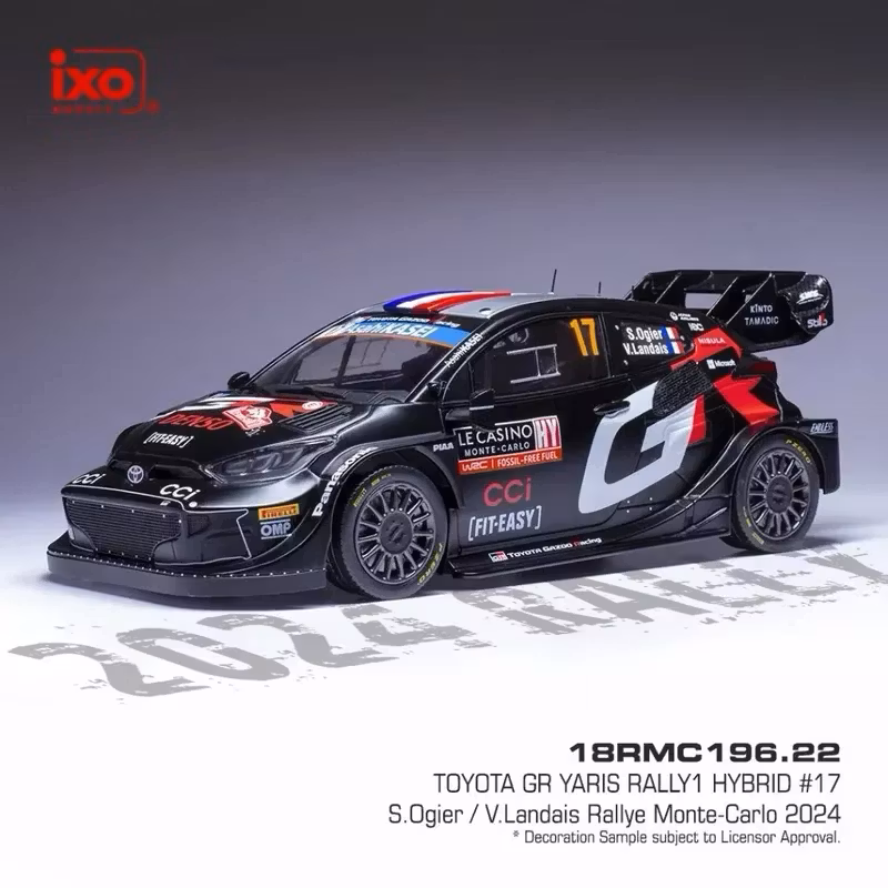 Skala 1/18 Toyota GR Yaris Rally 1 #17 Ogier/Ladais Monte Carlo 24' fr IXO Models