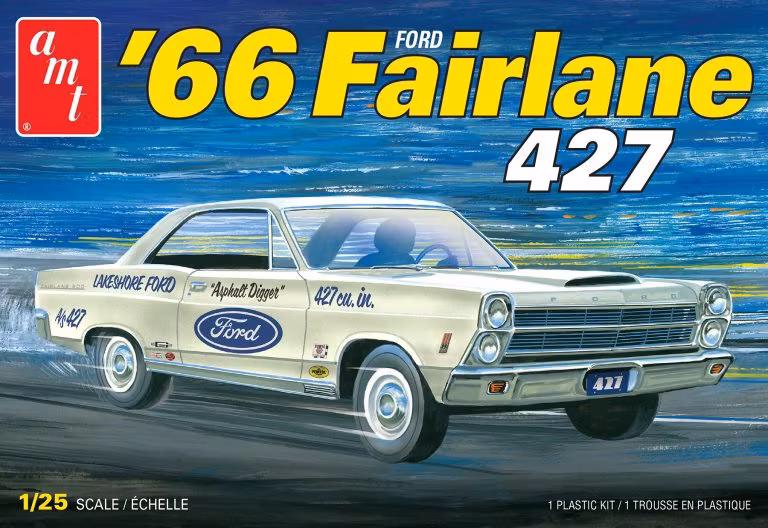 Skala 1/25 Plastic kit: 66' Ford Fairlane 427 fr AMT