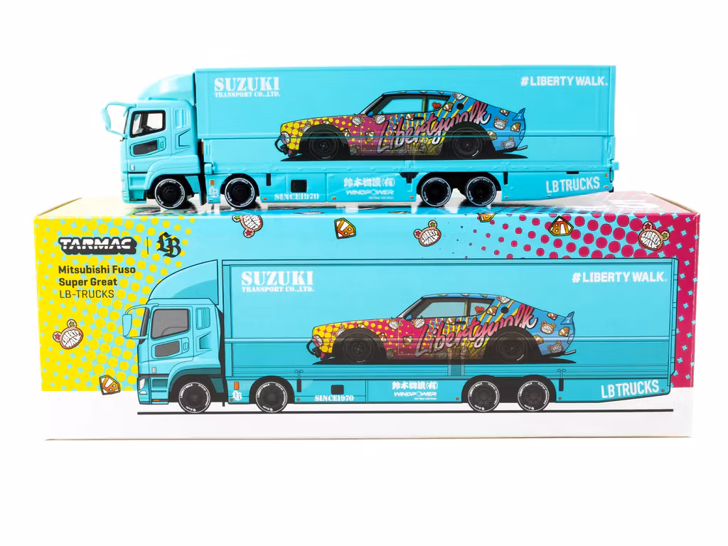 Skala 1/64 Mitsubishi Fuso Super Great - Liberty Walk LB-TRUCKS fr Tarmac Works T64T-TL001