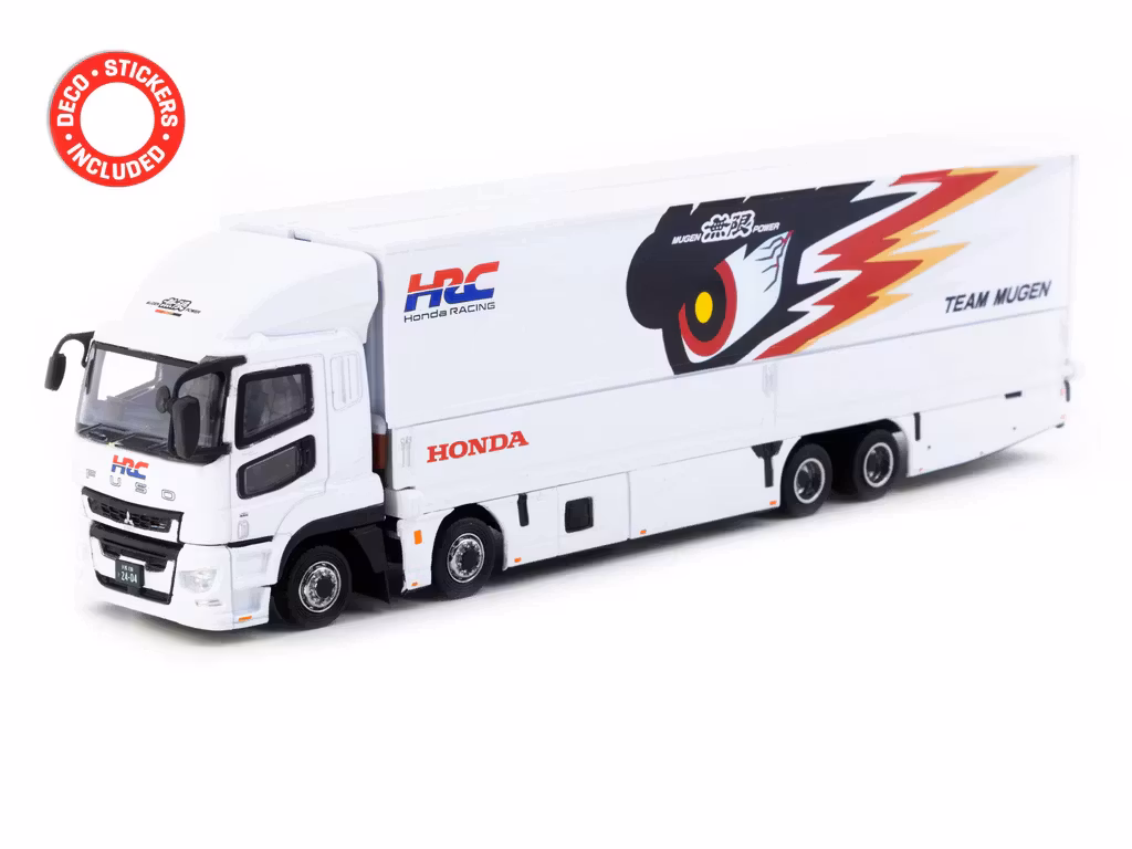 Skala 1/64 Mitsubishi Fuso Super Great - Team Mugen / HONDA HRC fr Tarmac Works T64T-TL001