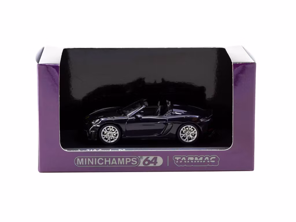 Skala 1/64 Porsche 718 Spyder RS Viola Metallic fr TARMAC & Minichamps
