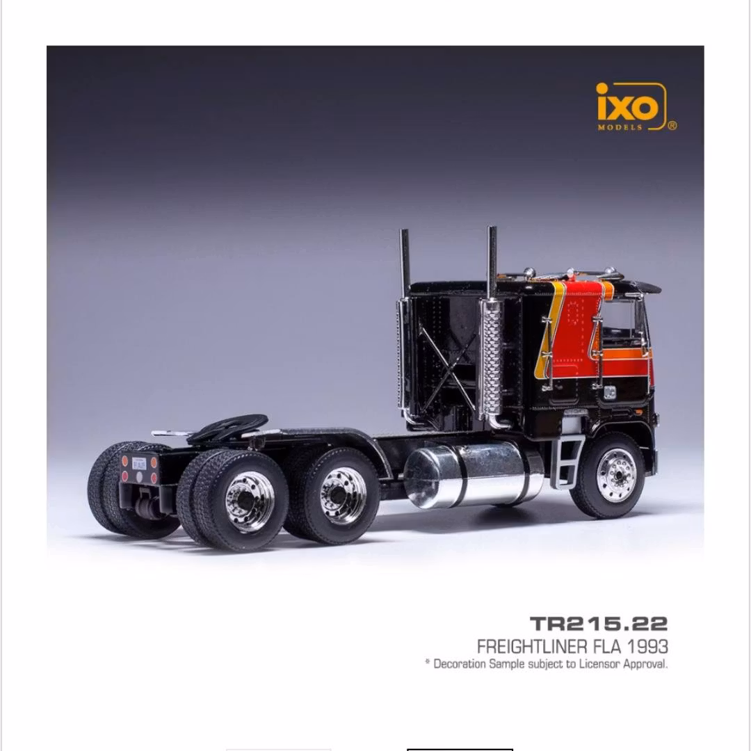 Skala 1/43 NEW! Freightliner FLA 1993, Black w stripes, fr IXO Models