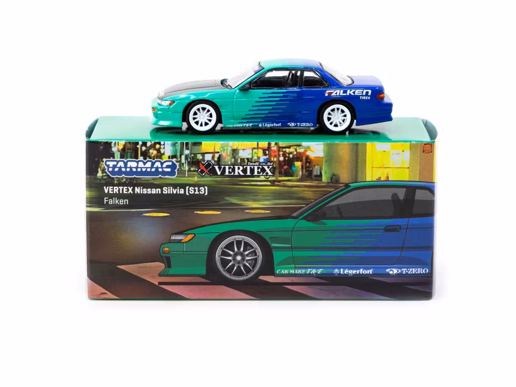Skala 1/64 VERTEX Nissan Silvia (S13) Falken fr Tarmac Works
