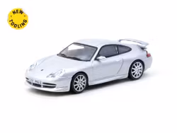 Skala 1/64 Porsche 911 GT3 (type 996) Silver fr Tarmac Works + IXO