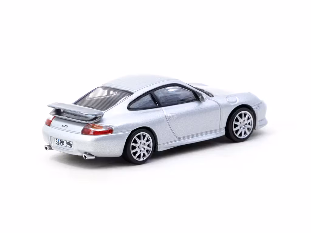Skala 1/64 Porsche 911 GT3 (type 996) Silver fr Tarmac Works + IXO