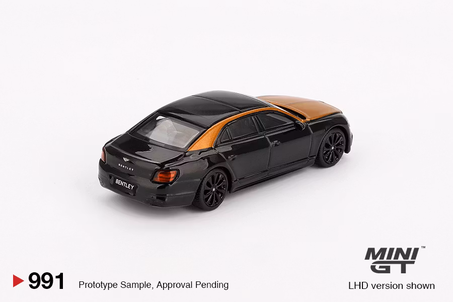 Skala 1/64 Bentley Flying Spur Orange Flame / Onyx fr MINI GT (991)