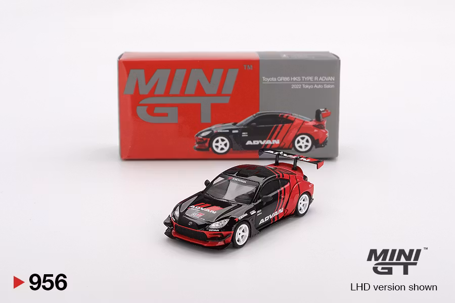 Skala 1/64 Toyota GR86 HKS TYPE R ADVAN 2022 Tokyo Auto Salon fr MINI GT (GT956)