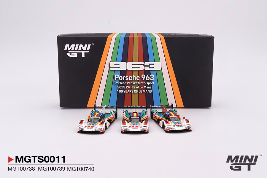 Skala 1/64 Porsche 963 Porsche Penske Motorsport 2023 24 Hrs of Le Mans Limited Edition 3000 Sets fr Mini (MGTS0011)