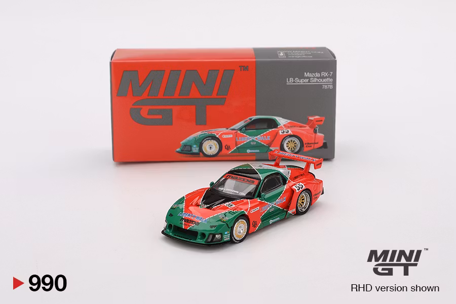 Skala 1/64 Mazda RX-7 LB-Super Silhouette 787B fr MINI GT (GT990)