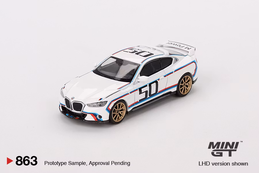 Skala 1/64 BMW 3.0 CSL White fr MINI GT (GT863)