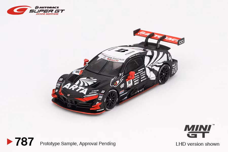 Skala 1/64 Honda NSX-GT "Type S" GT500 #16 "ARTA MUGEN NSX-GT " ARTA 2023 SUPER GT Series fr MINI GT (787)