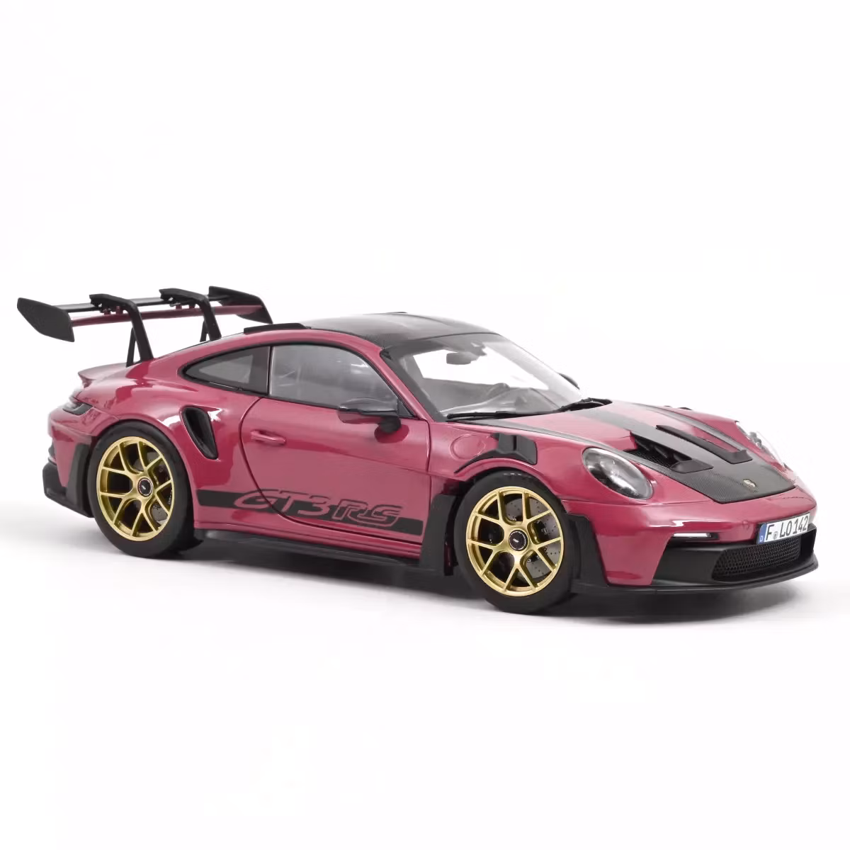 Skala 1/18 Porsche 911 GT3 RS w/Weissach Pack 2022 Ruby Star fr Norev
