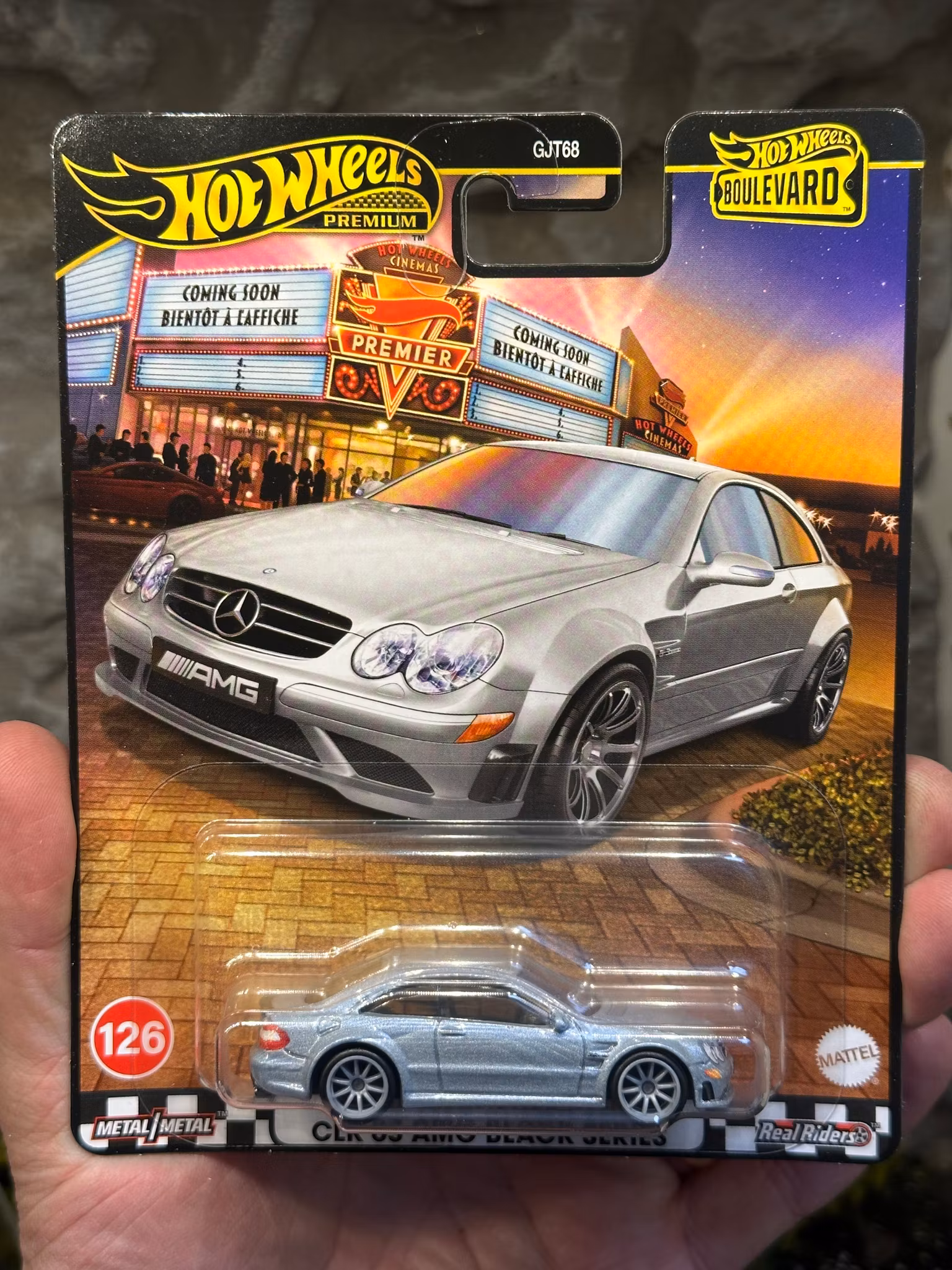 Skala 1/64 Hot Wheels Premium, Boulevard: Mercedes-Benz CLK 63 AMG Black Series