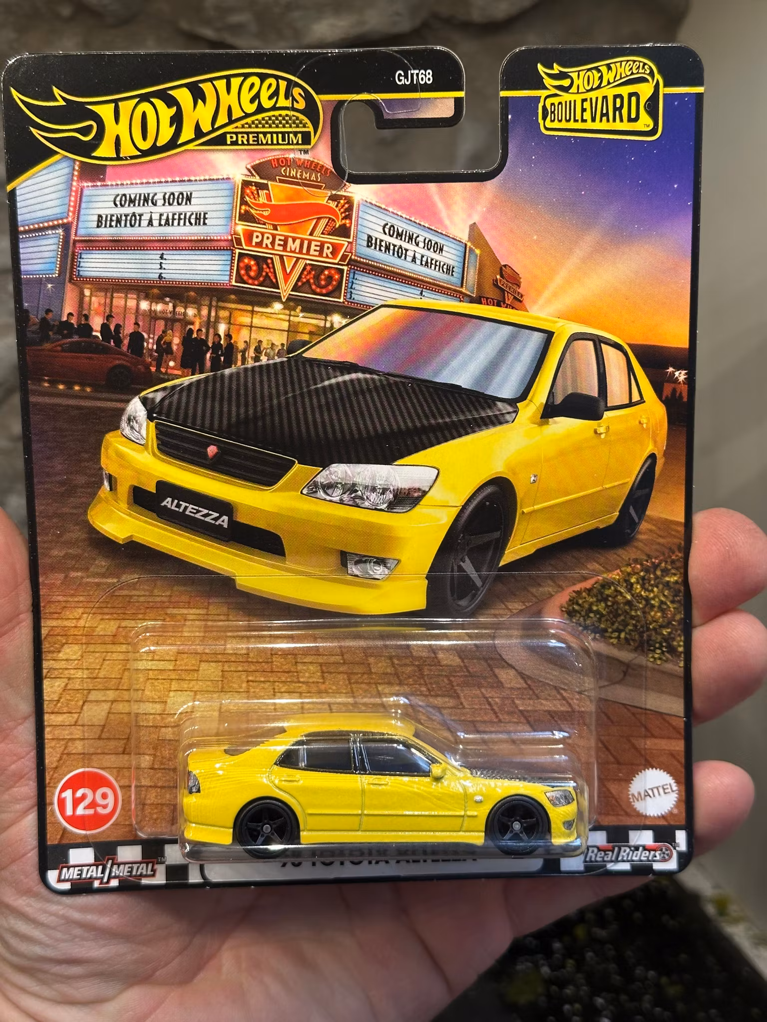 Skala 1/64 Hot Wheels Premium, Boulevard: Toyota Altezza 98', Yellow/blk