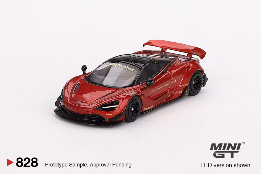 Skala 1/64  McLaren 720S LB★Works Gem Red fr MINI GT (828)