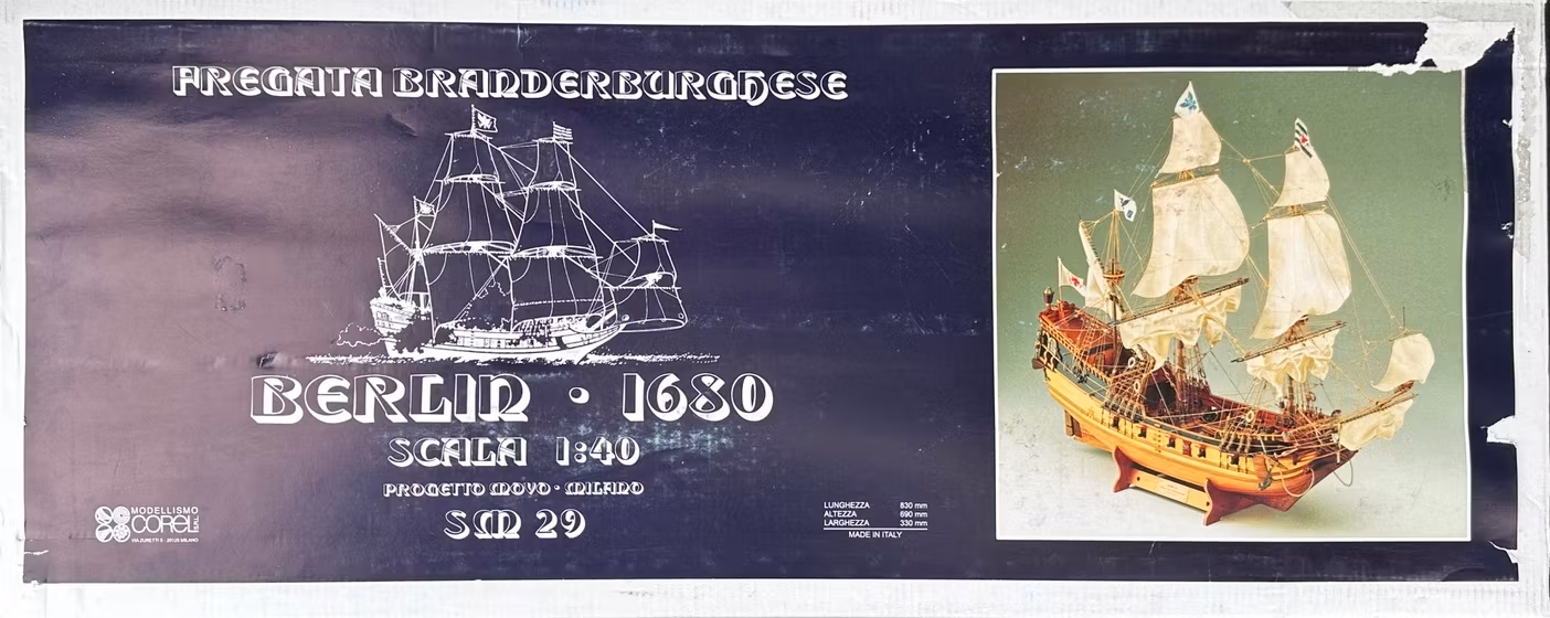 Skala 1/40 Building kit Berlin 1680 Fregatta Branderburghese SM29 - fr Modelissimo Corel - Wodden hull