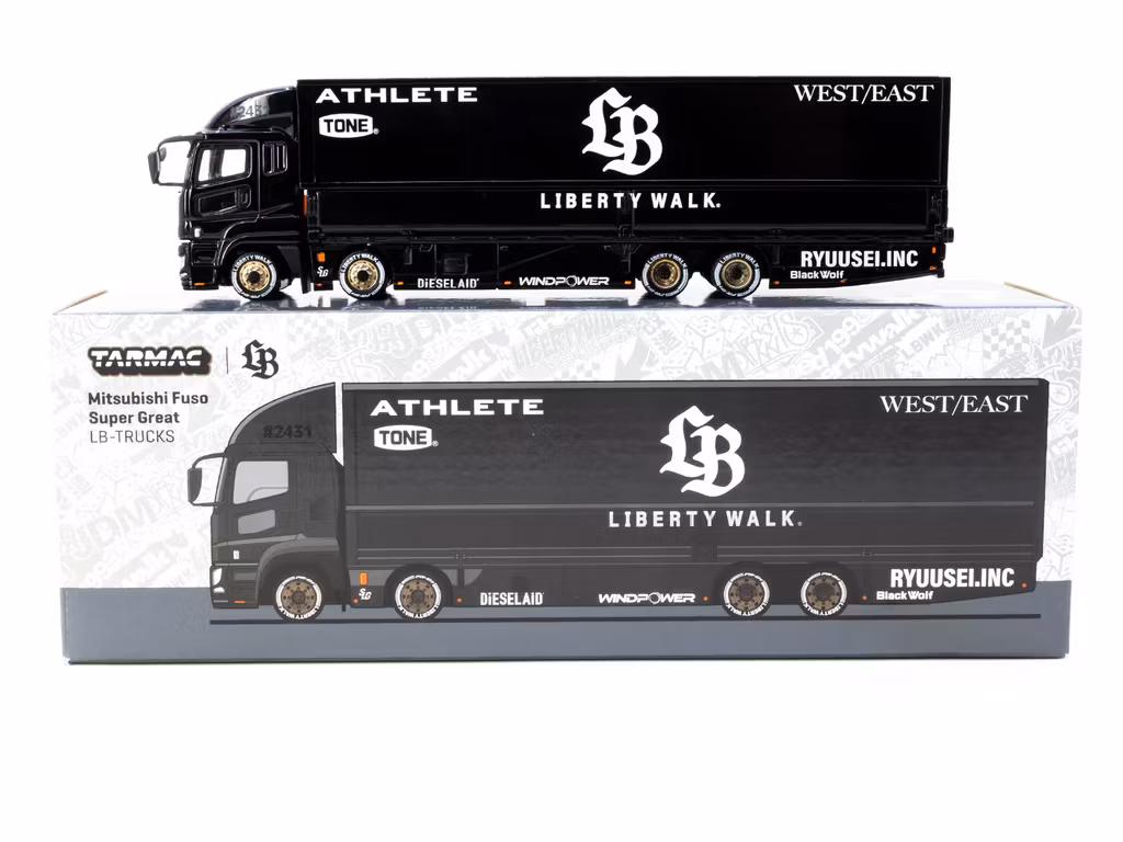 Skala 1/64 Mitsubishi Fuso Super Great - Liberty Walk LB-TRUCKS ATHLETE fr Tarmac Works T64T-TL001 LBB