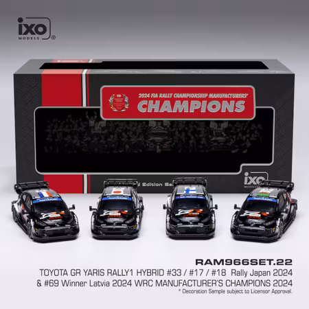 Skala 1/43 2024 FIA RALLY CHMPIONSHIP MANUFACTURERS CAMPIONSToyota GR Yaris fr IXO Models RAM966SET.22