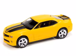 Skala 1/64 2011 Chevrolet Camaro RS, Rally yellow/blk stipes fr AUTO WORLD