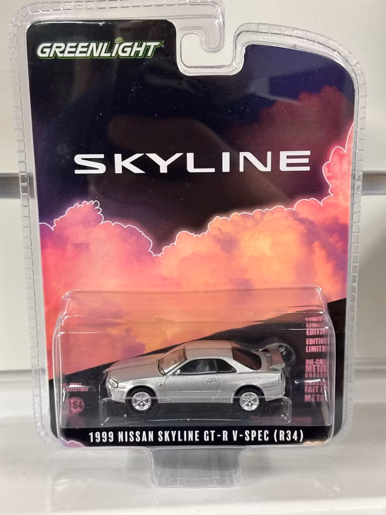 Skala 1/64 Greenlight: 1999 Nissan Skyline GT-R V-Spec (R34)