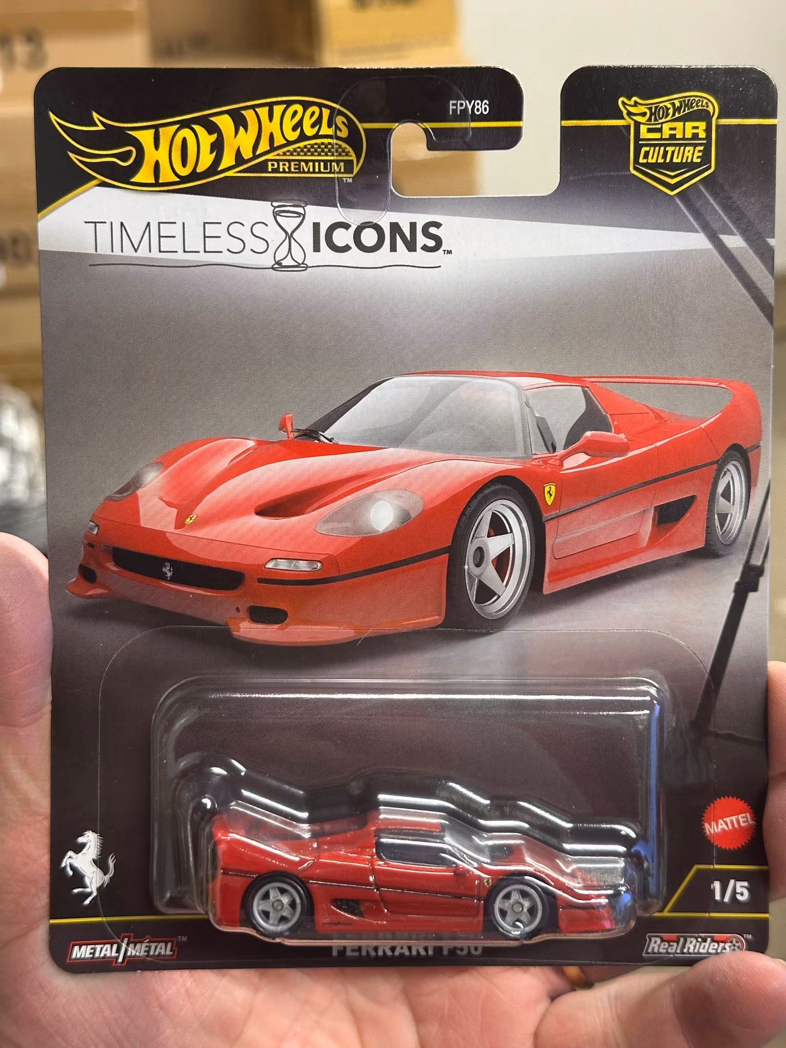 Skala 1/64 HW Premium, Timeless Icons: Ferrari F50 - Car Culture, Hot Wheels Premium