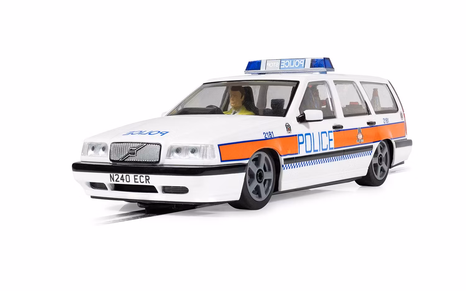 Skala 1/32 An. Scalextric Slot Car: C4627 Volvo 850 Estate - Police Car Edition