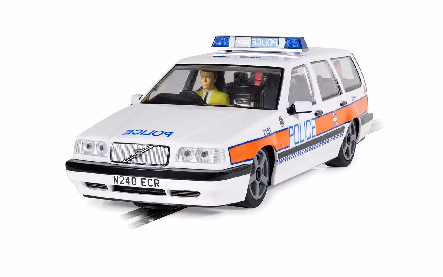 Skala 1/32 An. Scalextric Slot Car: C4627 Volvo 850 Estate - Police Car Edition