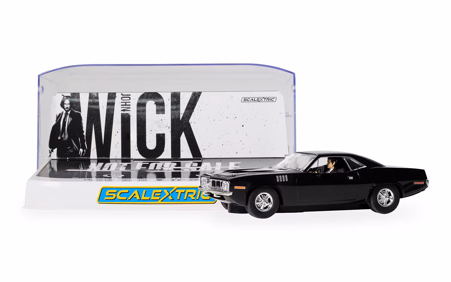 Skala 1/32 An. Scalextric Slot Car: C4595 Plymouth Barracuda - John Wick Chapter 4