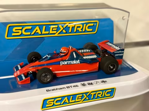 Skala 1/32 An. Scalextric Slot Car: C4510 Brabham BT46 - Niki Lauda Italian GP 1978
