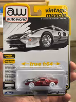 Skala 1/64 1964 Ford GT40, dark red, White rubber wheels fr AUTO WORLD