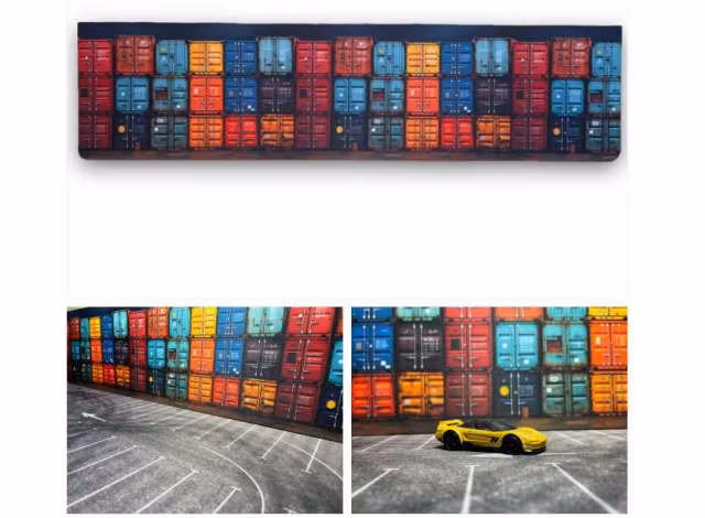 Skala 1/64 Containers wall Background Turbo Pad  70cm x 17,5 cm mat mouse pad.