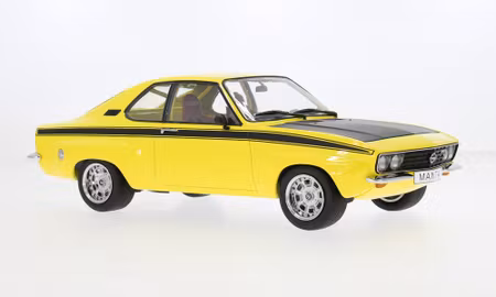 Skala 1/18 Opel Manta A Irmscher, yellow/blk 1974 fr MCG Model Car Group