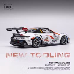 Skala 1/18 Porsche 911 GT3 Cup, Porsche Cup Oschersleben, 2024, #15, J. Stiakfr IXO Models