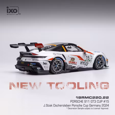 Skala 1/18 Porsche 911 GT3 Cup, Porsche Cup Oschersleben, 2024, #15, J. Stiakfr IXO Models