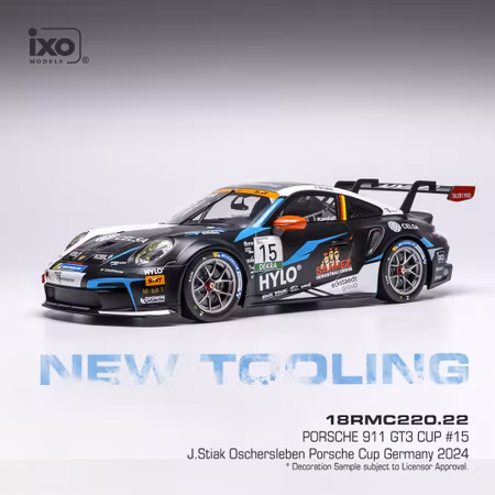 Skala 1/18 Porsche 911 GT3 Cup, Porsche Cup Oschersleben, 2024, #15, J. Stiakfr IXO Models
