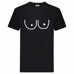 T-Shirt - Två tecknade bröst
