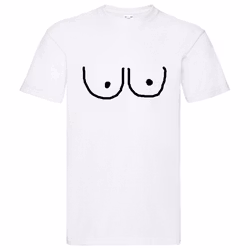 T-Shirt - Två tecknade bröst