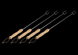 Grillpinne med trähandtag, (4-pack)