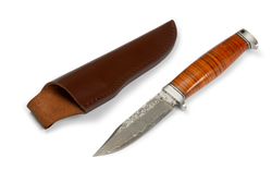 Kniv Damascus Leather 9,5"
