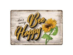 Plåtskylt - Bee Happy