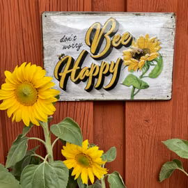Plåtskylt - Bee Happy