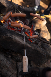 Grillpinne med trähandtag, teleskop - 80 cm