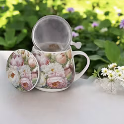 Mugg Barrel Peonies med Tesil
